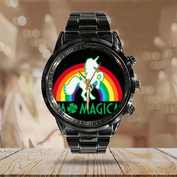 Discover Unicorn Pet Im Magical Unicorn Rainbow Zip Calendar Steel Band Watch
