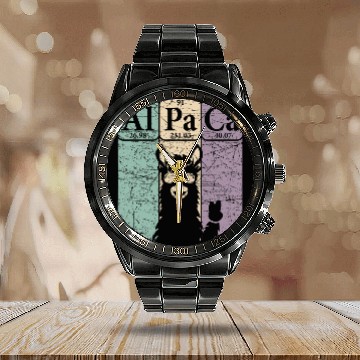 Discover Llama Pet Periodic Table Elements Llama Alpaca vintages 2 Zip Calendar Steel Band Watch