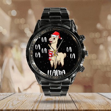 Discover Llama Pet Christmas llama Fa La La Baseball Tees Calendar Steel Band Watch