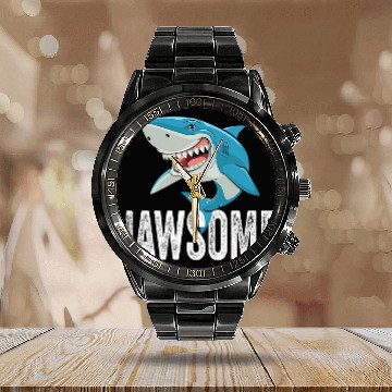 Discover Shark Pet Jaws Awesome Jawsome Shark Lovers Cool Baseball Tees Calendar Steel Band Watch