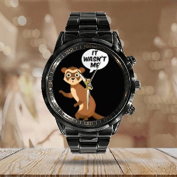 Discover Ferret Pet It Wasnt Me Sneaky Ferrets Weasel Ferret Calendar Steel Band Watch