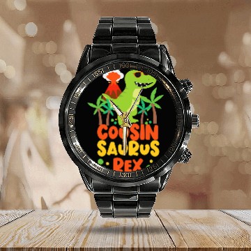 Discover Dinosaur Pet Cousin Saurus rexs Dinosaur Kids Baseball Tees Calendar Steel Band Watch