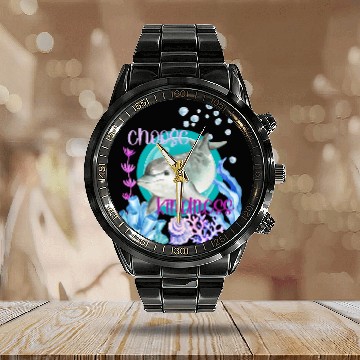 Discover Dolphin Pet Gift Choose Kindness Inspirational Watercolor Baseball Tees Calendar Steel Band Watch