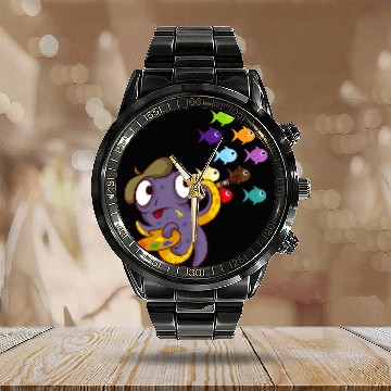 Discover Octopus Pet tentacles Drawing Calendar Steel Band Watch