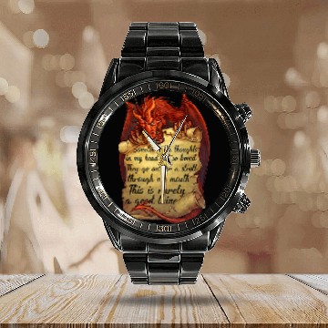 Discover Dragon Pet Sometimes The Thoughts In My Head Get So Bored Zip Calendar Steel Band Watch