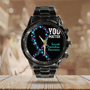 Discover suicides Prevention 988 Ribbon You Matter Ribbon Baseball Tees Calendar Steel Band Watch