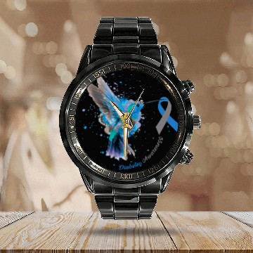 Discover diabetess Ribbon Sunflower Hummingbird Baseball Tees Calendar Steel Band Watch