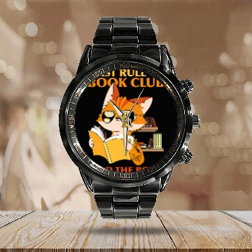 Discover Book Fun Librarian Bookworm Book Club Calendar Steel Band Watch