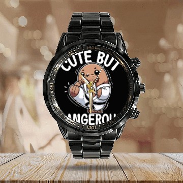Discover Walrus Cute But Dangerous Baseball Tees Calendar Steel Band Watch