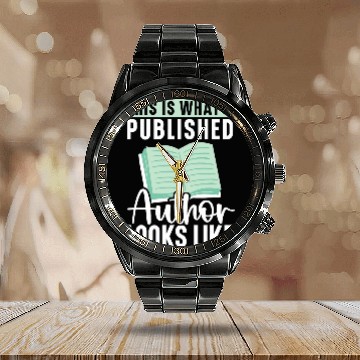 Discover Author Bookworm Novel Book Writer Journalist Literature 7 Calendar Steel Band Watch