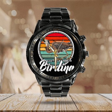 Discover Heron water wildlife birdwatching birder biologist binocular 1 Calendar Steel Band Watch