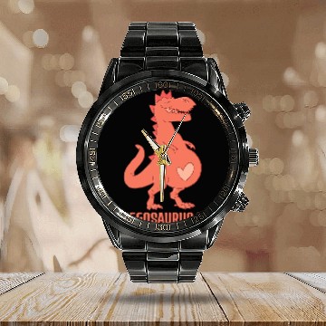 Discover Dinosaur Pet Mamasaurus Trex Pregnancy Announcement Dinosaur Preggo Baseball Tees Calendar Steel Band Watch