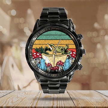 Discover Frog Pet Cottagecore Aesthetic Retro vintages Frog On A Tea Cup Baseball Tees Calendar Steel Band Watch