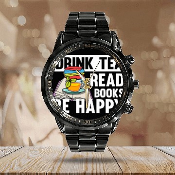 Discover Book Fun Drink Tea Read Books Be Happy Motive for a Bookworm Baseball Tees Calendar Steel Band Watch