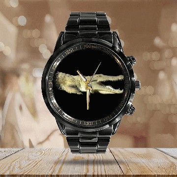 Discover Alligator Pet is a reptile predator in Africa Calendar Steel Band Watch