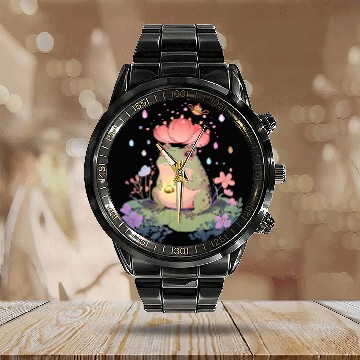 Discover Frog Pet Cottagecore Goblincore Aesthetic Frog Toad Lover Forestcore 4 Baseball Tees Calendar Steel Band Watch