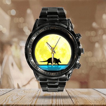 Discover Armadillo Pet Full Moon Light Calendar Steel Band Watch