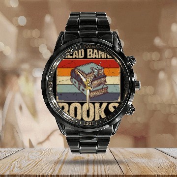 Discover Book Fun I Read Banned Books Cute Librarian freesdom Reader Nerd Men Calendar Steel Band Watch
