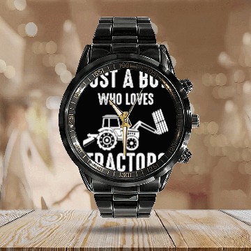 Discover Tractor Fun driving Just A Boy Who Loves Tractors Farming Baseball Tees Calendar Steel Band Watch