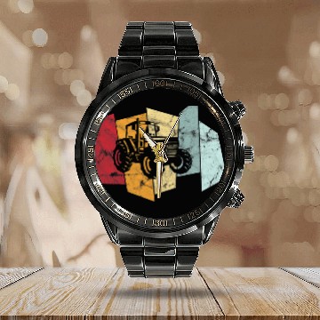 Discover Tractor Fun driving Farmer Farmer Tractor Trekker vintages Zip Calendar Steel Band Watch