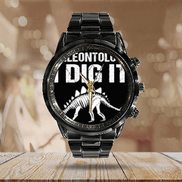 Discover Dinosaur Pet Paleontology Kids Dinosaur Stegosaurus Baseball Tees Calendar Steel Band Watch