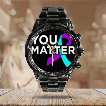 Discover suicides Prevention 988 You Matter Happy suicides Awareness Support Graphic Calendar Steel Band Watch