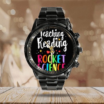 Discover Book Fun Reading Teacher Interventionist Specialist Literacy Coachs 2 Calendar Steel Band Watch