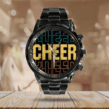 Discover Cheer vintages Cheerleading Coach Baseball Tees Calendar Steel Band Watch