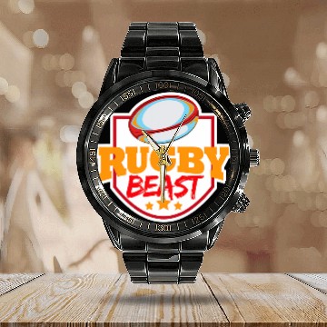 Discover Sport Rugby Beast Calendar Steel Band Watch