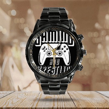 Discover Sport Wrestling Gaming and Wrestling Video Game Controller Calendar Steel Band Watch