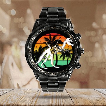 Discover Dinosaur Pet Papasaurus rexs Dad Papa Dinosaur TRex Papa Saurus 7 Calendar Steel Band Watch