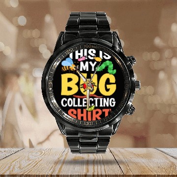 Discover Bug Lover Insect Science This is my Bug Collecting 28 Calendar Steel Band Watch