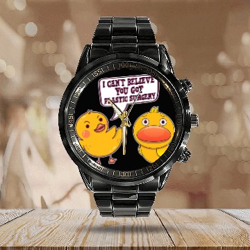 Discover Chicken Pet Funny Easter Sunday Dress Costume Plastic Surgery Calendar Steel Band Watch