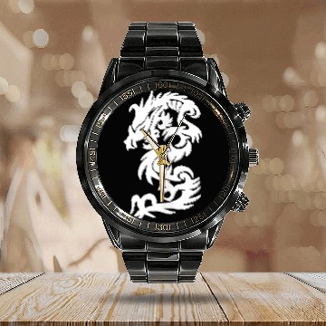 Discover Dragon Pet White Firedrake Chinese dragon kung fun tai chi Calendar Steel Band Watch
