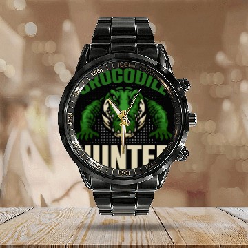 Discover Alligator Pet Hunter Wildlife Lizard Alligator Reptile Predator 2 Baseball Tees Calendar Steel Band Watch
