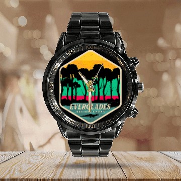 Discover Alligator Pet National Park Everglades Wetlands Florida Baseball Tees Calendar Steel Band Watch