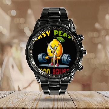 Discover Easy Peasy Lemon Squeezy Lemonade Lover Gym Exercise Calendar Steel Band Watch