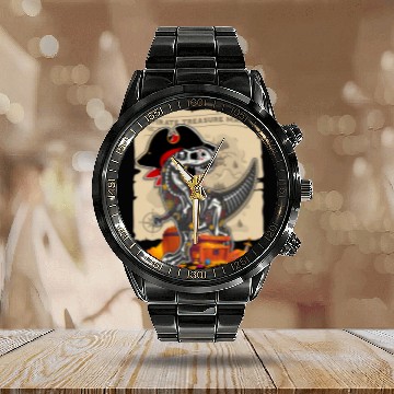 Discover Dinosaur Pet Pirate T rexs Pirate Treasure Map Mamasaurus Dinosaur Pirate Baseball Tees Calendar Steel Band Watch