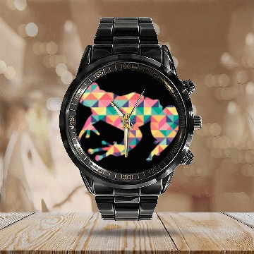 Discover Frog Pet Abstract Color Summer Toad Animal Lover Girl Calendar Steel Band Watch