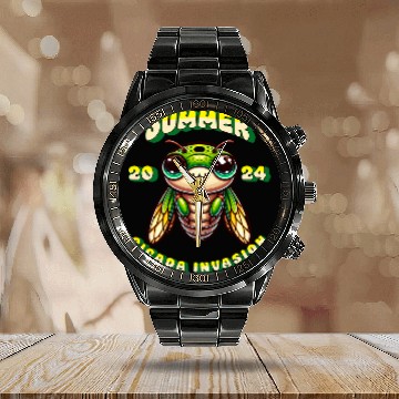 Discover Colorful Cicada 2024 Invasion Calendar Steel Band Watch