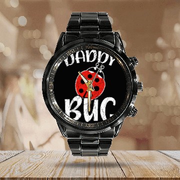 Discover Daddy Bug Insect Entomology Future Entomologist Ladybug Calendar Steel Band Watch