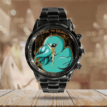Discover Squid Pet Duck Gift Funny rubber duck Cthulhu kraken squid octopus design Baseball Tees Calendar Steel Band Watch