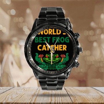 Discover Frog Pet Worlds bests Frog Catcher Angry Toad Head for Fro Hunter Baseball Tees Calendar Steel Band Watch