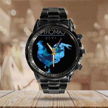 Discover Chicken Pet St Thomas USVI Flower Hibiscus Chicken Lover Souvenir Baseball Tees Calendar Steel Band Watch