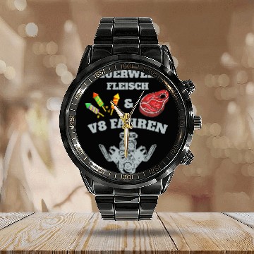 Discover Fireworks meat eightcylinder driver Zip Calendar Steel Band Watch