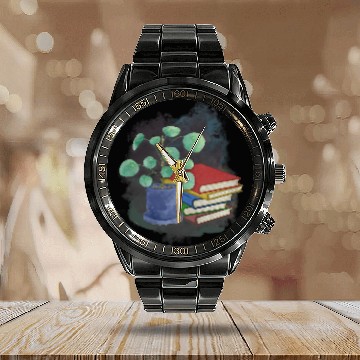 Discover Book Fun Library Books Bohemian Plant Reading Book Librarian Calendar Steel Band Watch