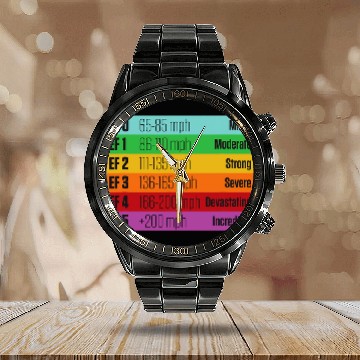 Discover Tornado Meteorologist Storm Chasing Enhanced Fujita Scale Baseball Tees Calendar Steel Band Watch