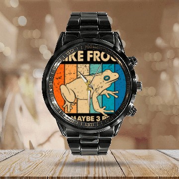 Discover Frog Pet Amphibian Animals Cute Frog Design For Toad Lover Baseball Tees Calendar Steel Band Watch
