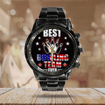 Discover Sport Bowling bests Bowling Team Ever Funny For Bowling Player Calendar Steel Band Watch
