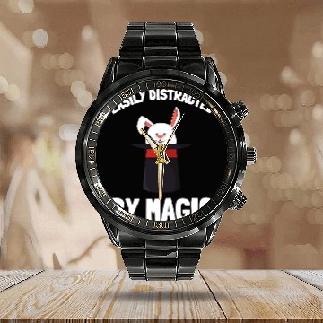 Discover Magician Magic Mage Wizard Supernatural Witch 21 Calendar Steel Band Watch